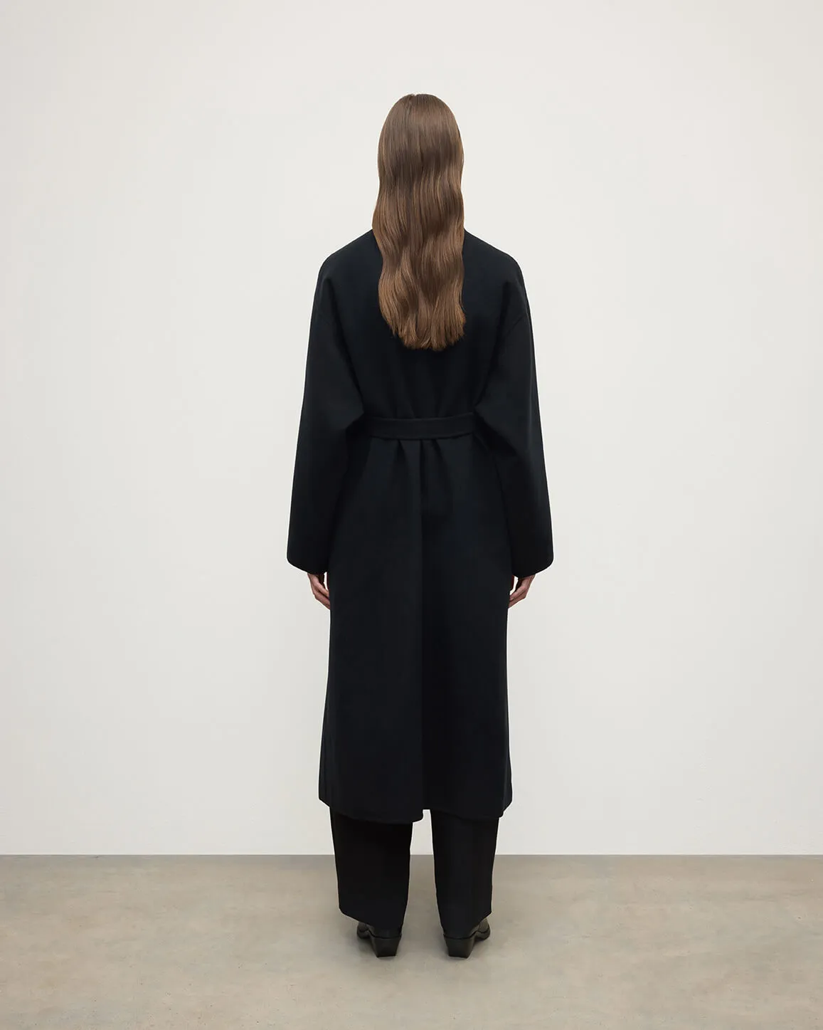 Black Cashmere Wrap Coat sold by Johnstons of Elgin product image thumbnail 4