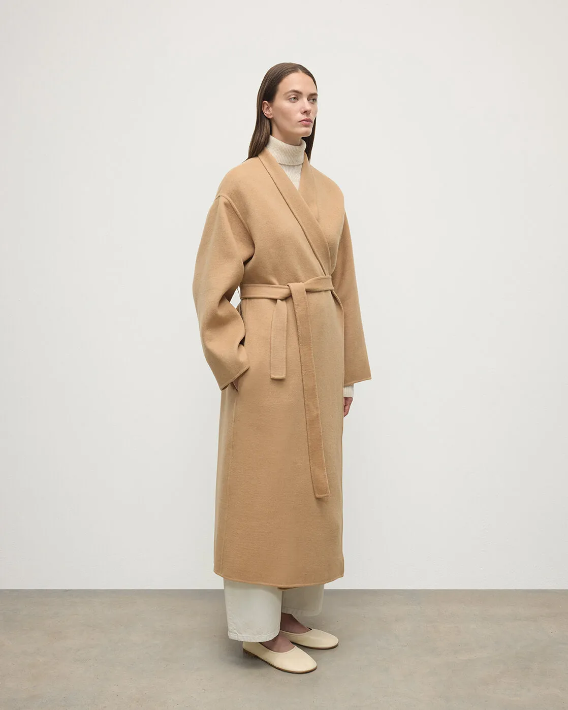 Camel Cashmere Wrap Coat sold by Johnstons of Elgin product image thumbnail 3