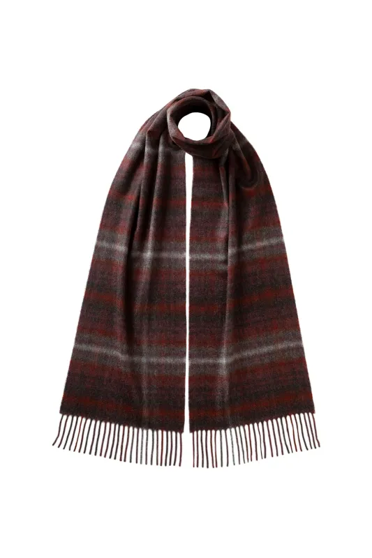 Soft Blur Check Purple Cashmere Scarf sold by Johnstons of Elgin