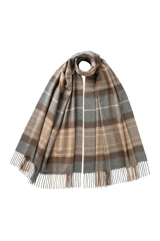 Natural MacKellar Tartan Cashmere Stole sold by Johnstons of Elgin
