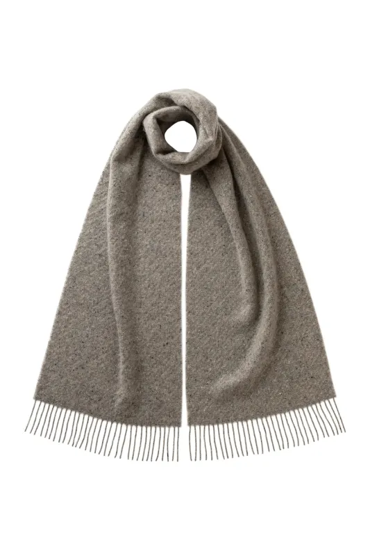 Lofty Twill Grey Cashmere Scarf sold by Johnstons of Elgin