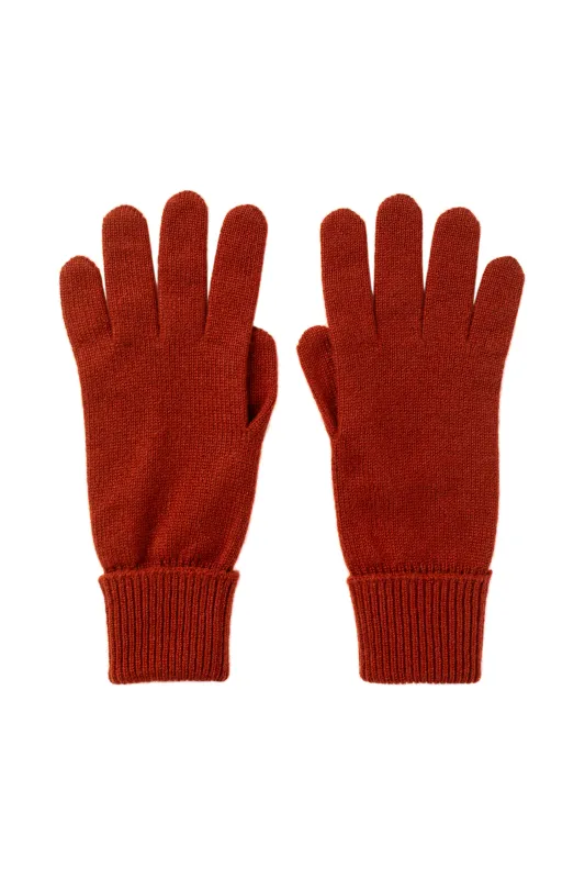 Red Cashmere Gloves with Turnback Cuffs sold by Johnstons of Elgin