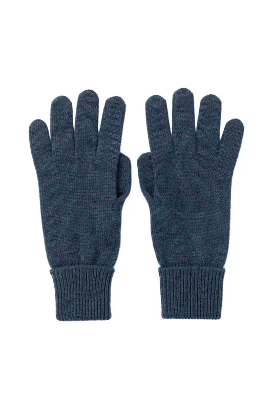 Navy Cashmere Gloves with Turnback Cuffs sold by Johnstons of Elgin