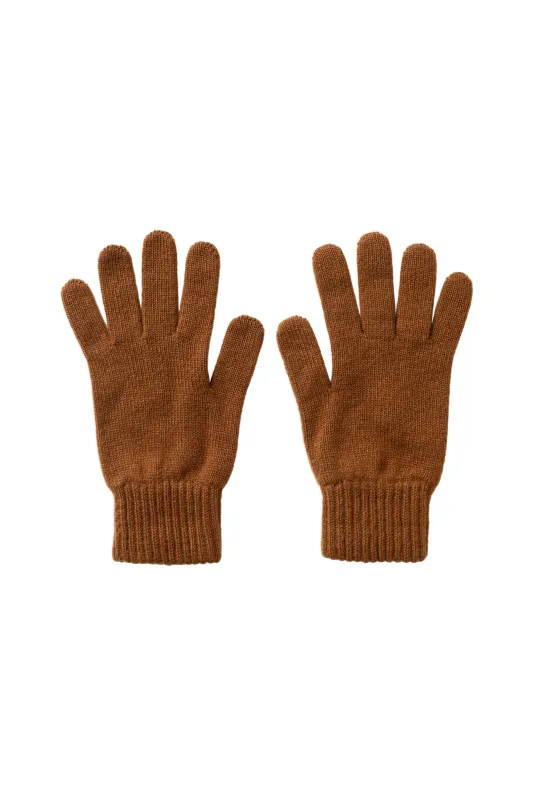 Men's Cashmere Dark Camel Gloves sold by Johnstons of Elgin