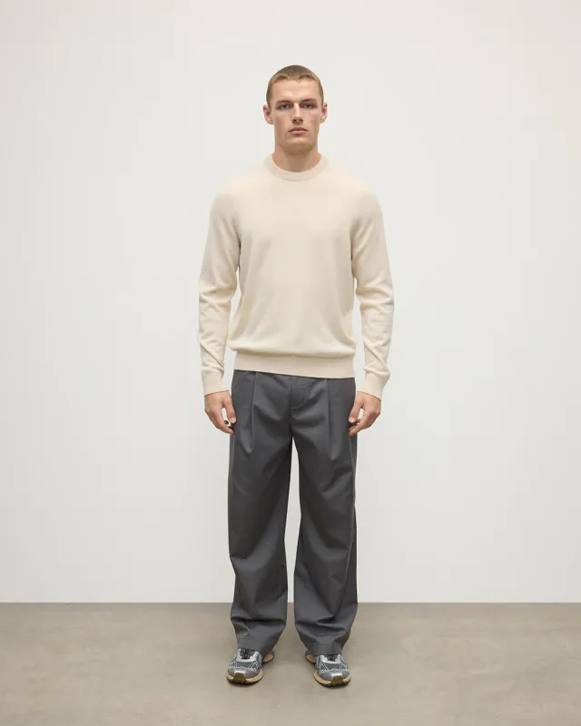 Rory Cream Classic Cashmere Crew Jumper sold by Johnstons of Elgin