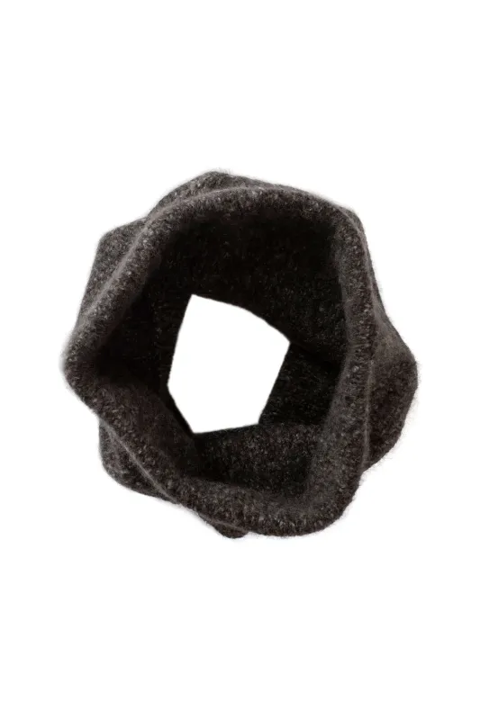 Cashmere Bouclé Dark Grey Snood sold by Johnstons of Elgin
