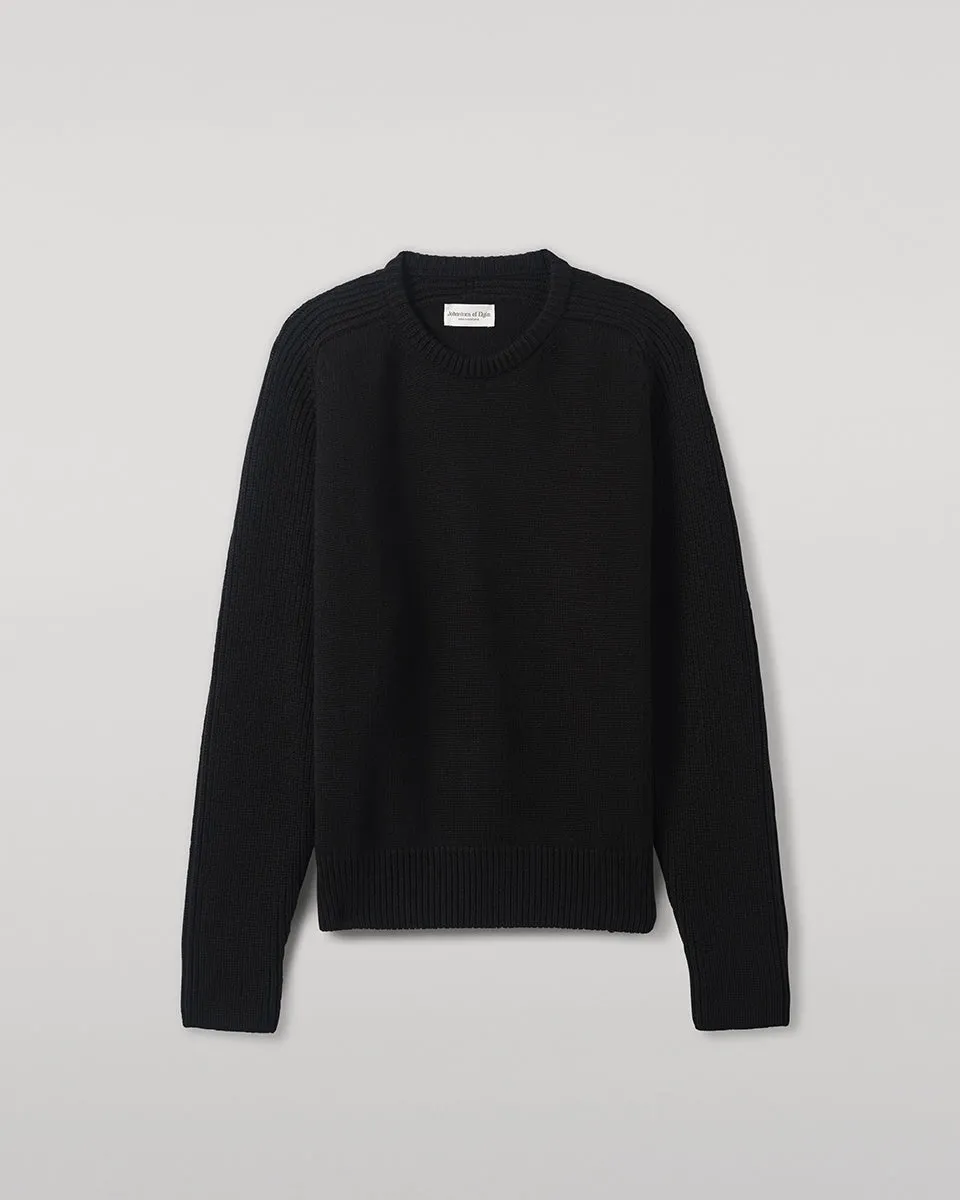 Ribbed Black Cashmere Jumper sold by Johnstons of Elgin product image thumbnail 2