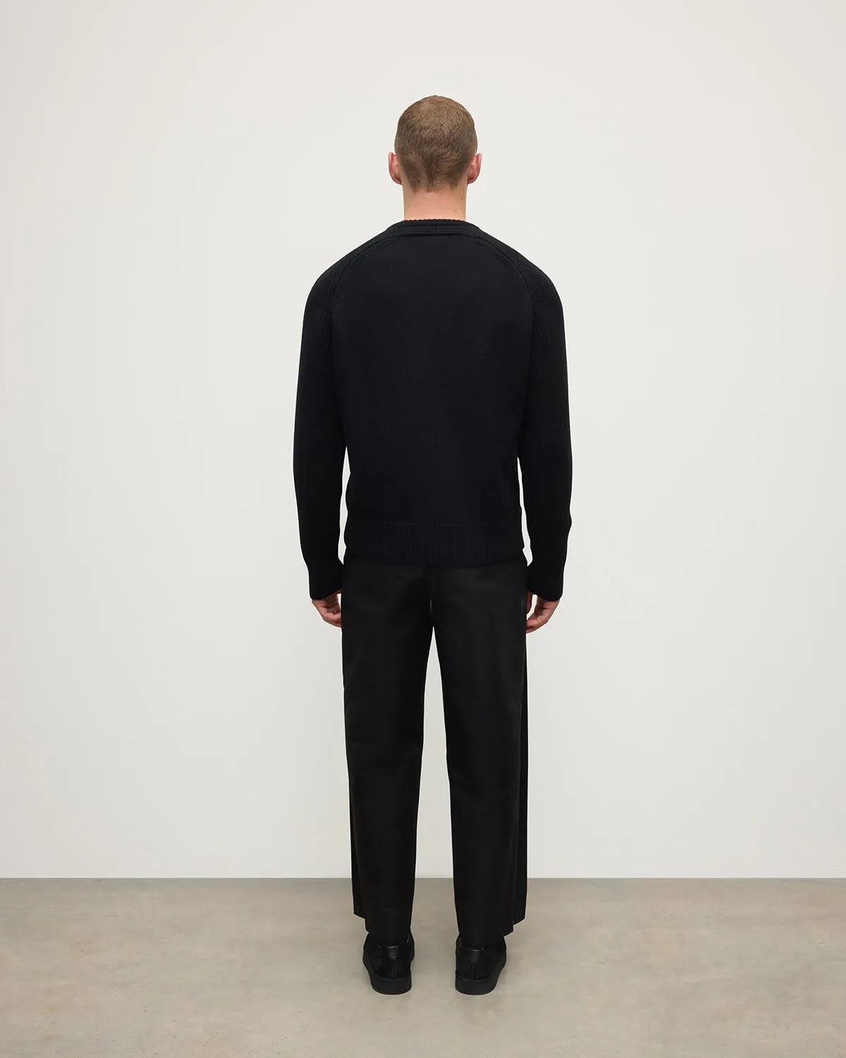 Ribbed Black Cashmere Jumper sold by Johnstons of Elgin product image thumbnail 4