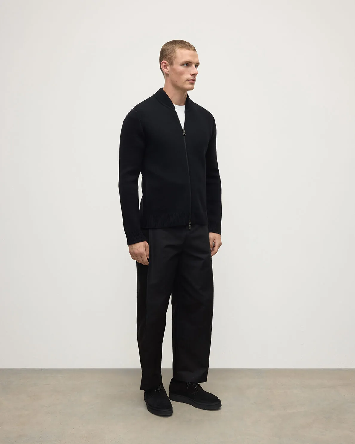 Milano Stitch Black Cashmere Baseball Jacket sold by Johnstons of Elgin product image thumbnail 3