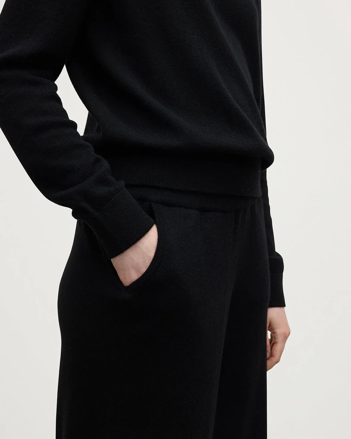 Wide Leg Black Cashmere Trousers sold by Johnstons of Elgin product image thumbnail 5