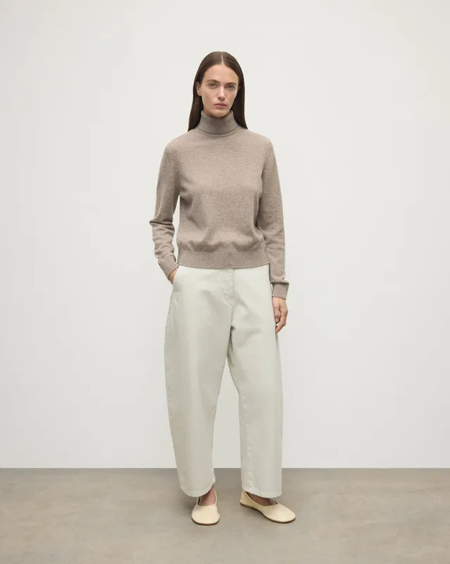 Classic Cashmere Light Brown Roll Neck Jumper sold by Johnstons of Elgin