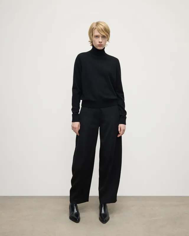 Classic Cashmere Black Roll Neck Jumper sold by Johnstons of Elgin