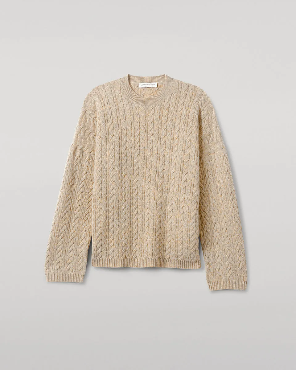 Cable Knit Natural Cashmere Jumper sold by Johnstons of Elgin product image thumbnail 2