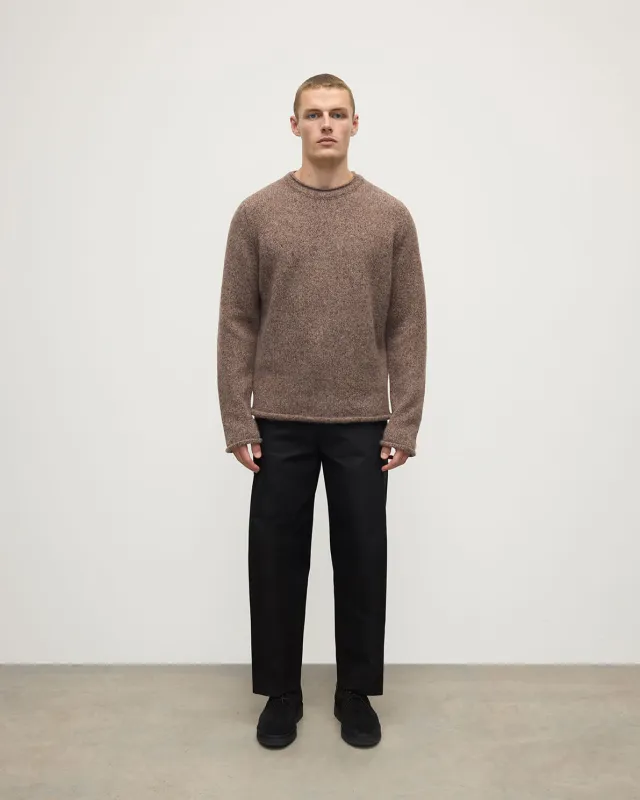 Brushed Cashmere Silk Brown Jumper sold by Johnstons of Elgin