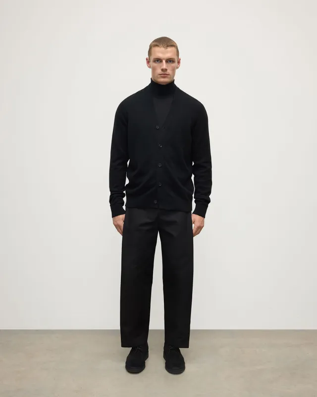 Rory Black Classic Cashmere Cardigan sold by Johnstons of Elgin