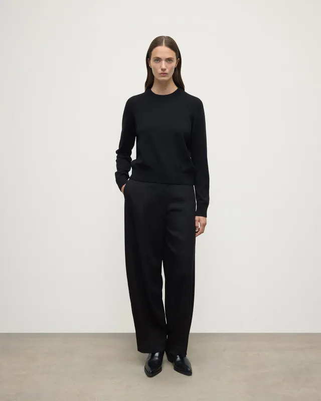 Classic Cashmere Black Round Neck Jumper sold by Johnstons of Elgin