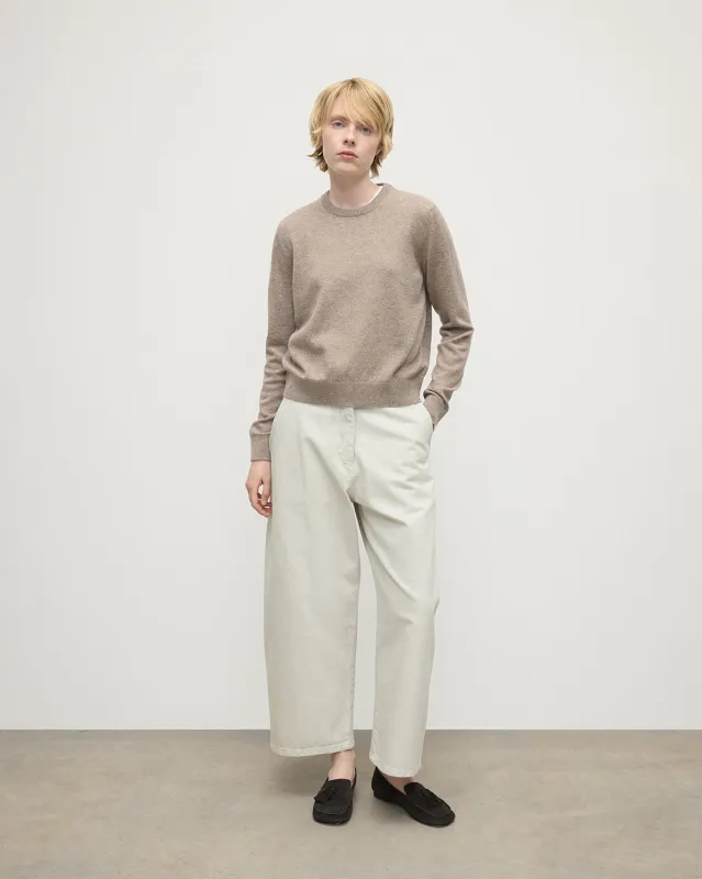 Classic Cashmere Brown Round Neck Jumper sold by Johnstons of Elgin