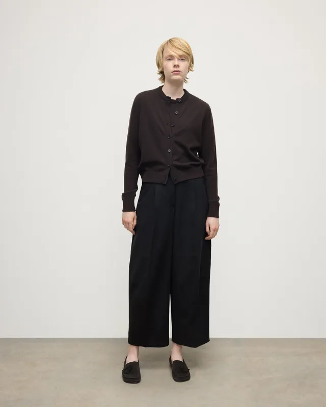 Classic Cashmere Dark Brown Cardigan sold by Johnstons of Elgin