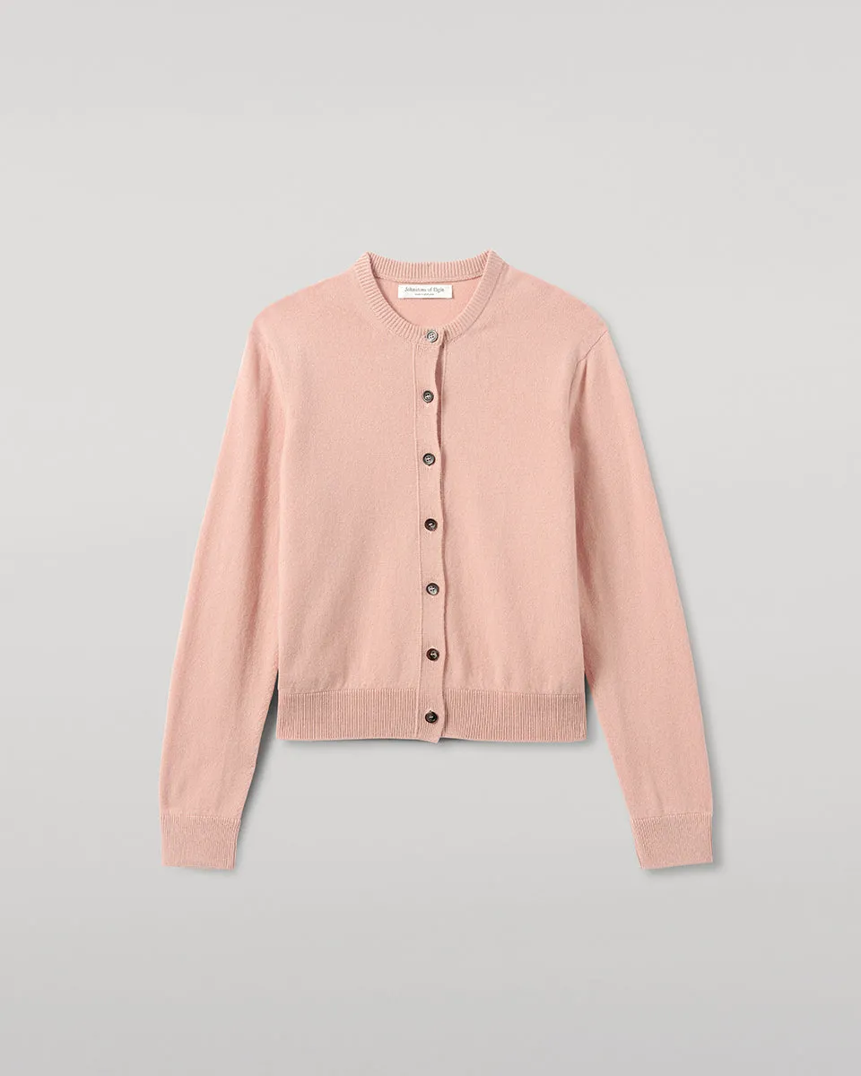 Classic Cashmere Pink Cardigan sold by Johnstons of Elgin product image thumbnail 2