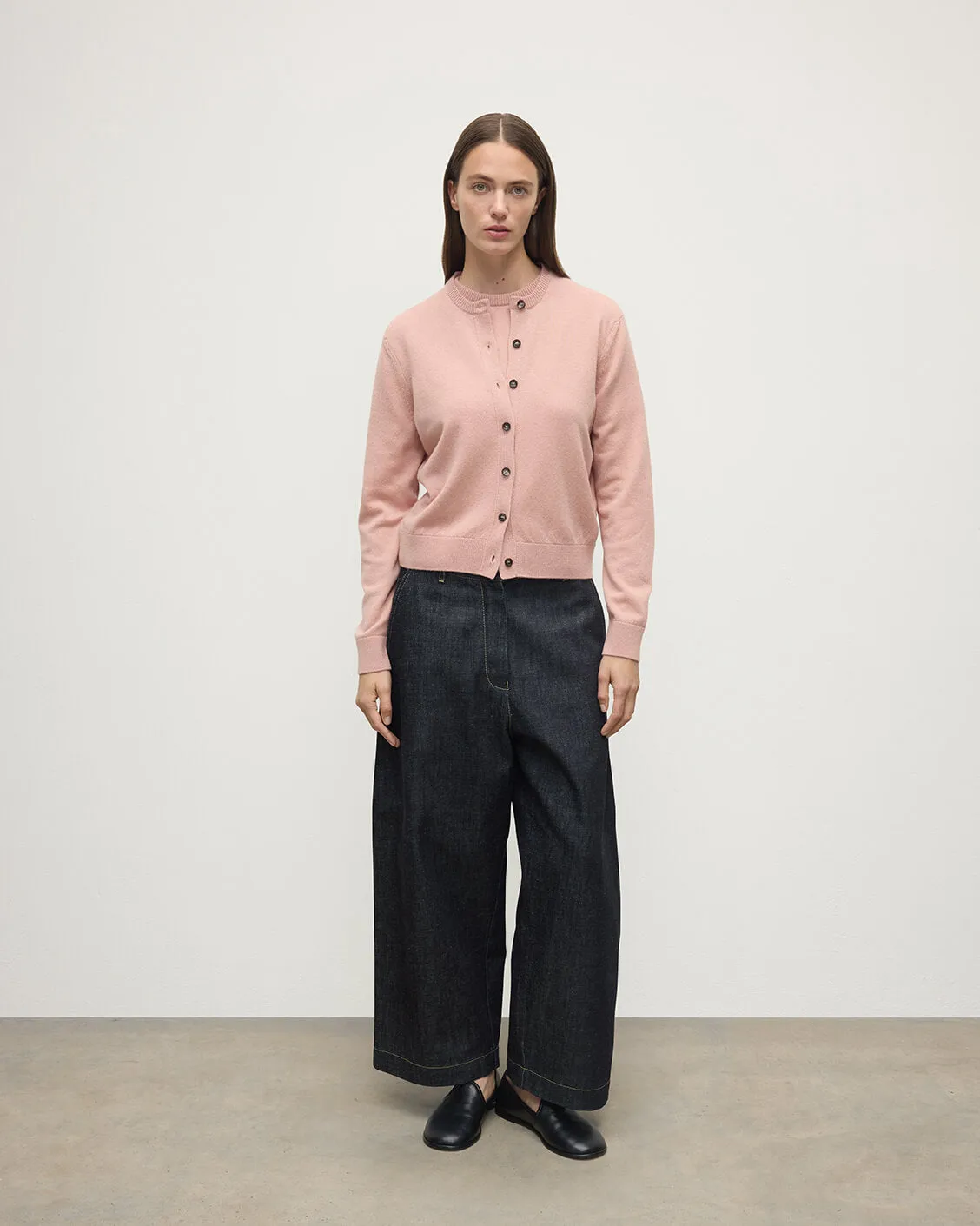 Classic Cashmere Pink Cardigan sold by Johnstons of Elgin product image thumbnail 3