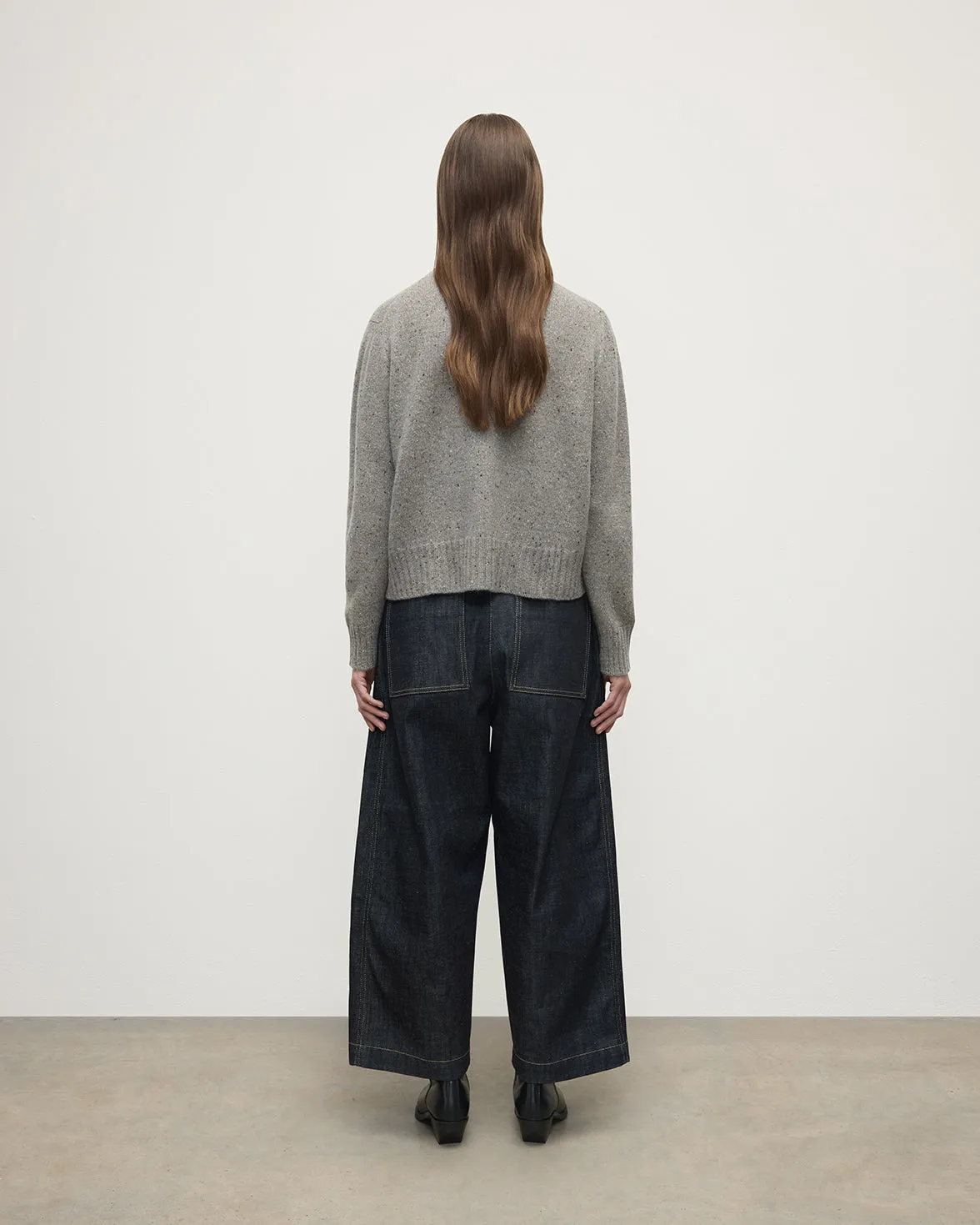 Donegal Cashmere Grey Jumper sold by Johnstons of Elgin product image thumbnail 4