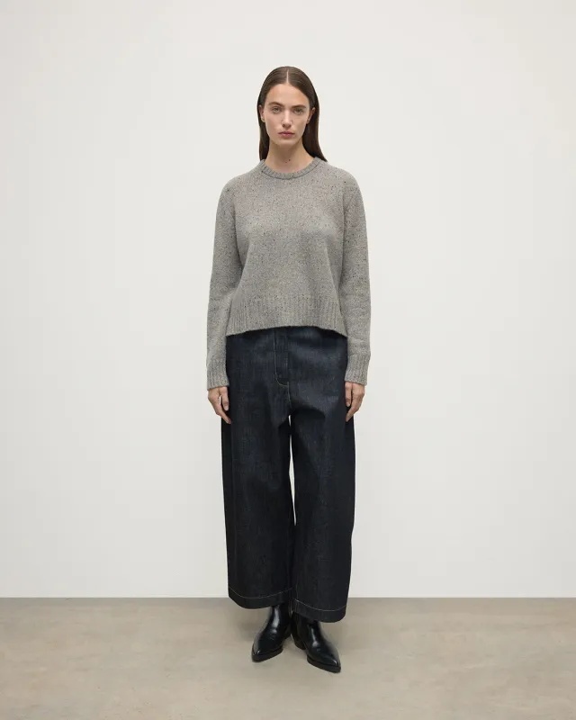 Donegal Cashmere Grey Jumper sold by Johnstons of Elgin