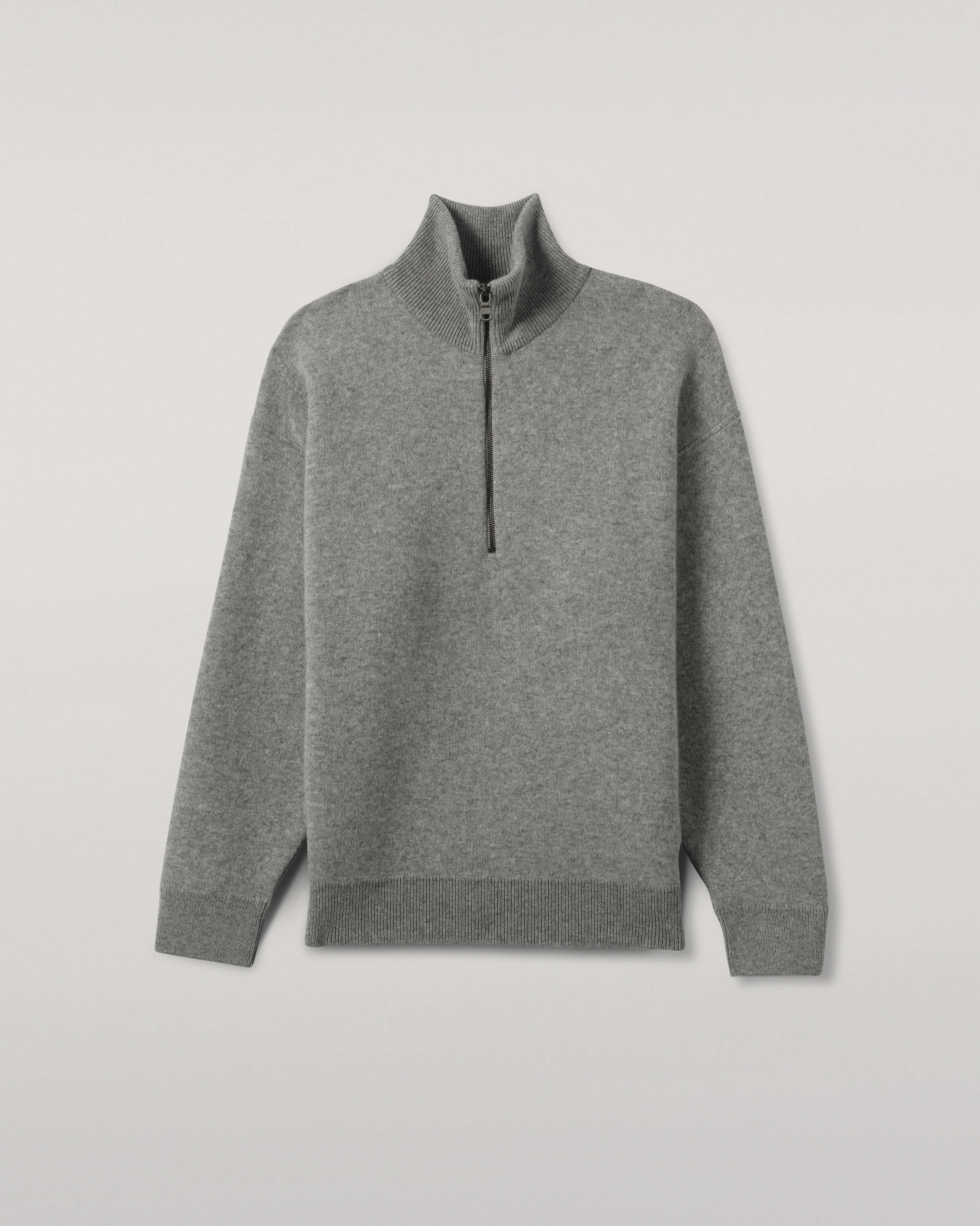 Double Face Light Grey Half Zip Jumper sold by Johnstons of Elgin product image thumbnail 2