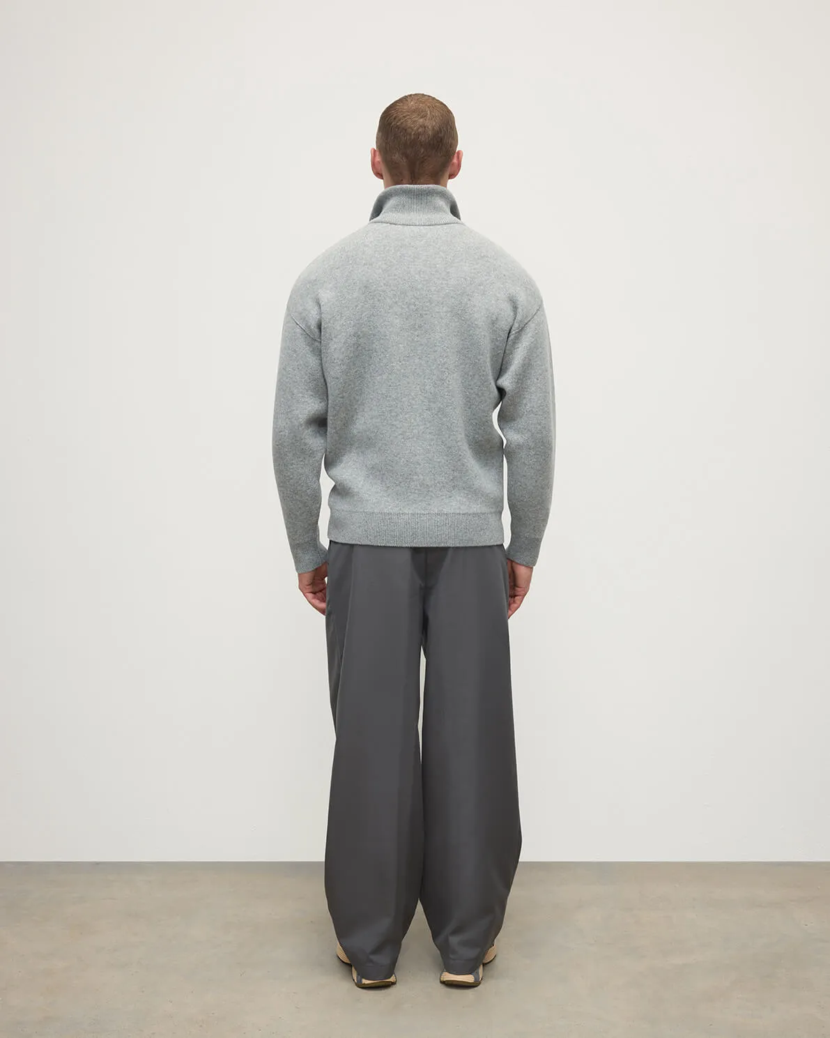 Double Face Light Grey Half Zip Jumper sold by Johnstons of Elgin product image thumbnail 4