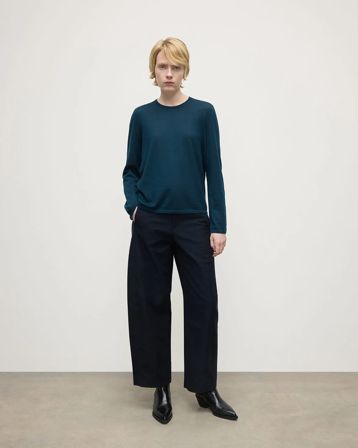 Superfine Cashmere Dark Green Jumper sold by Johnstons of Elgin