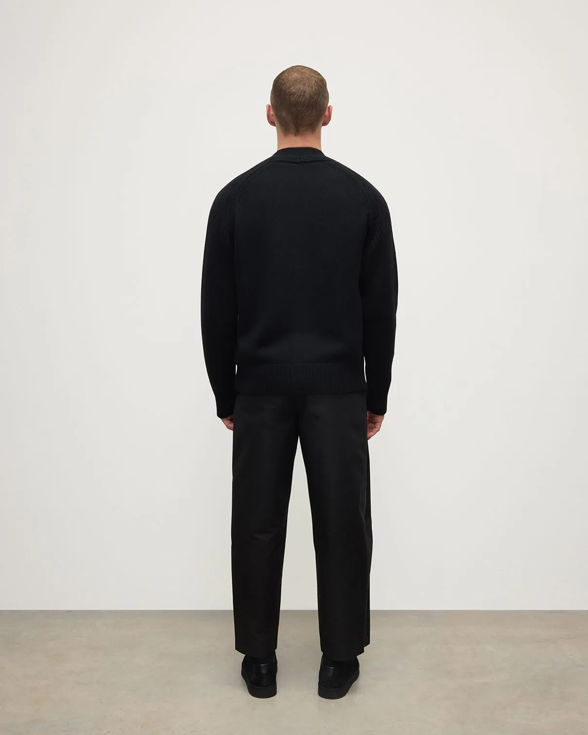 Ribbed Cashmere Black Cardigan sold by Johnstons of Elgin product image thumbnail 4