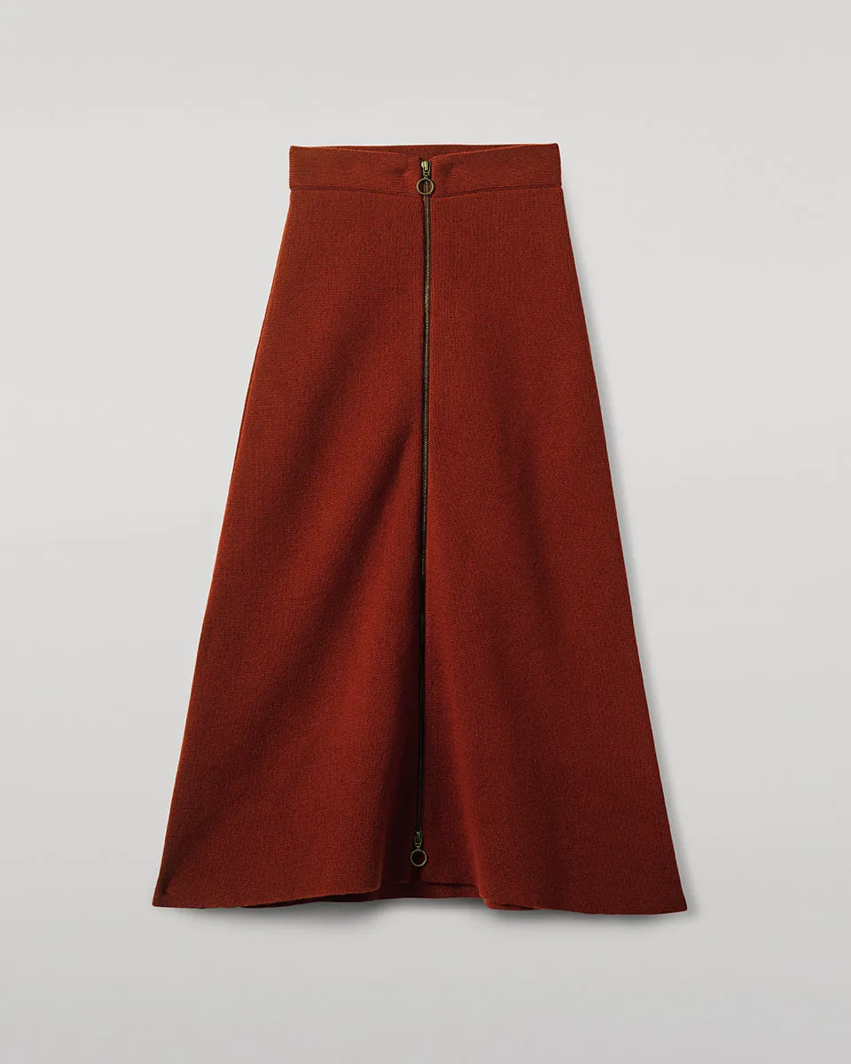 A-Line Milano Dark Red Cashmere Skirt sold by Johnstons of Elgin product image thumbnail 2