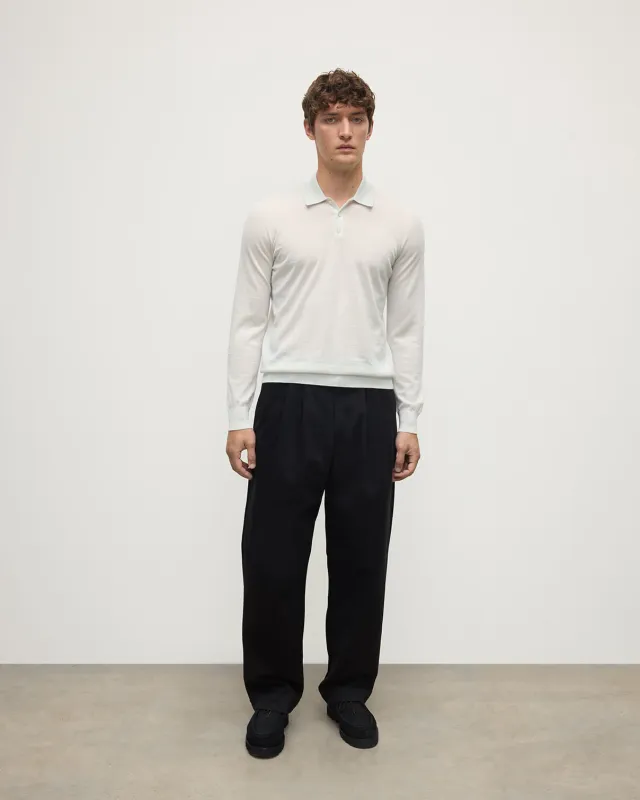 White Superfine Cashmere Polo Shirt sold by Johnstons of Elgin