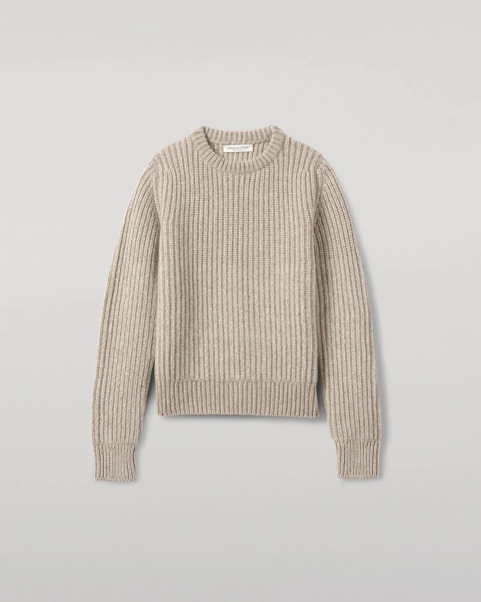 High Neck Donegal Cashmere Cream Jumper sold by Johnstons of Elgin product image thumbnail 2