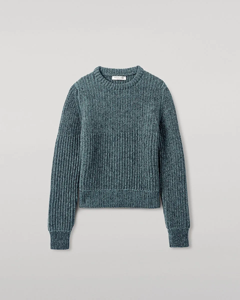High Neck Donegal Cashmere Blue Jumper sold by Johnstons of Elgin product image thumbnail 2