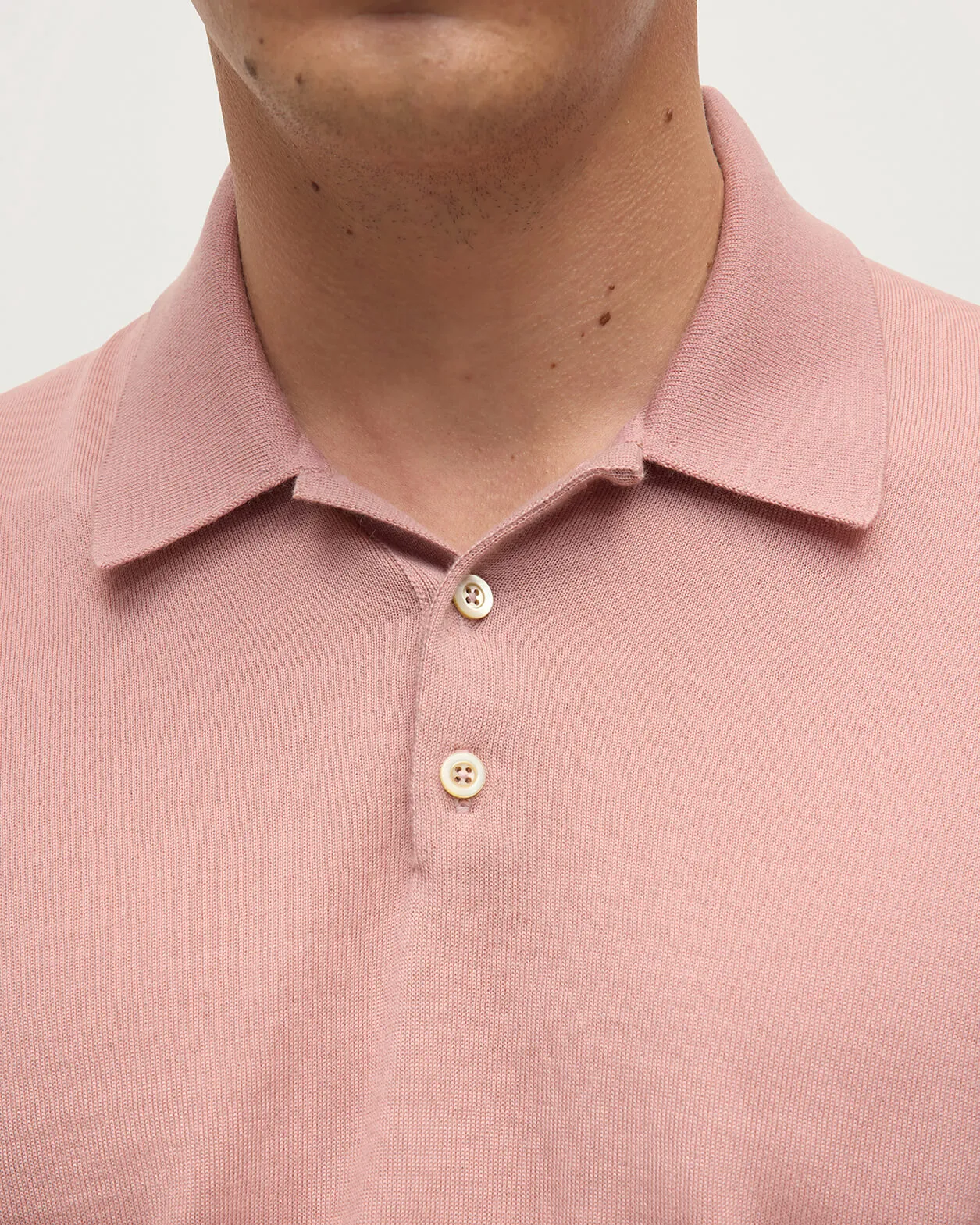 Pink Superfine Cashmere Polo Shirt sold by Johnstons of Elgin product image thumbnail 5