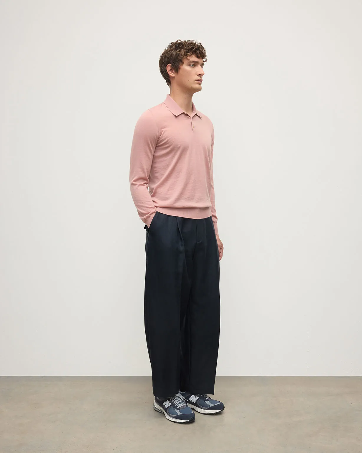 Pink Superfine Cashmere Polo Shirt sold by Johnstons of Elgin product image thumbnail 3