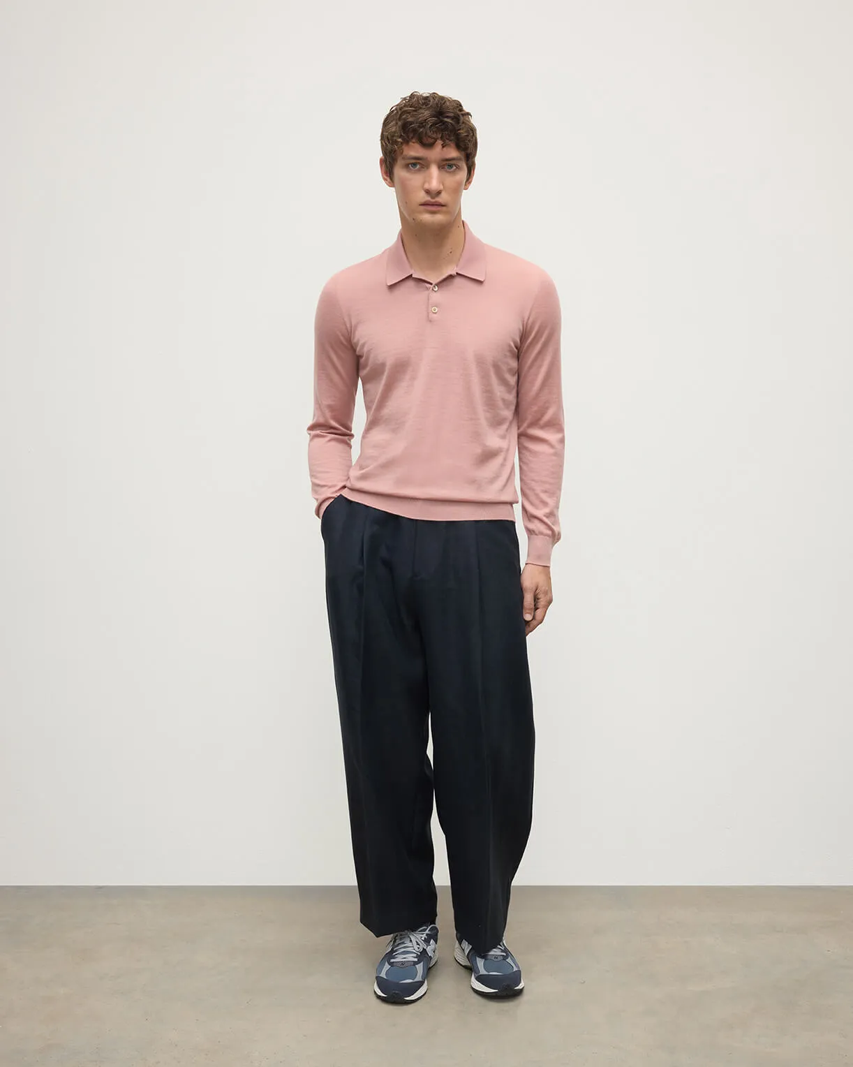 Pink Superfine Cashmere Polo Shirt sold by Johnstons of Elgin