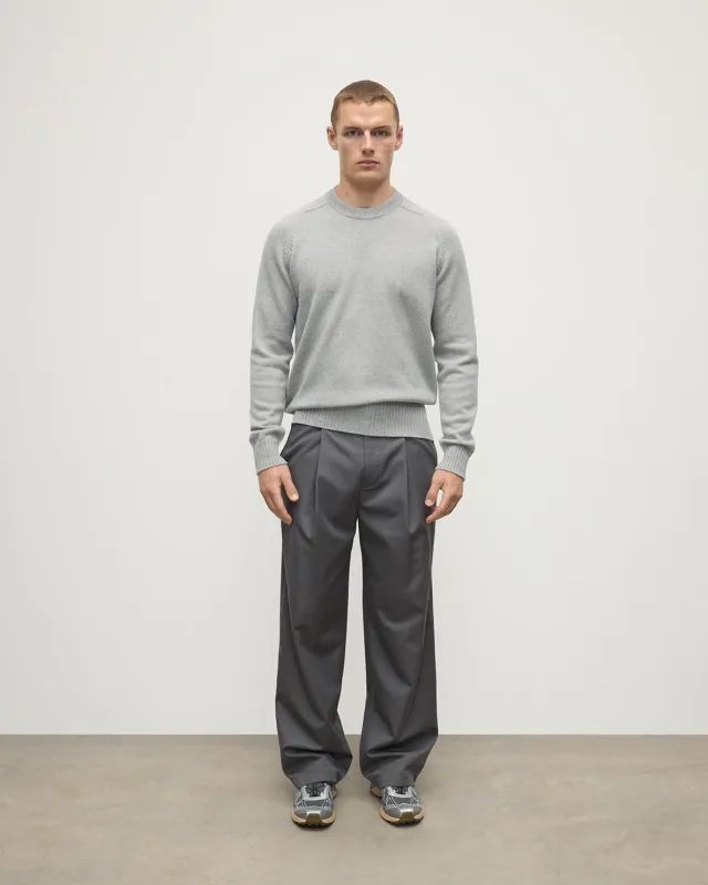 Superfine Merino Relaxed Light Grey Jumper sold by Johnstons of Elgin