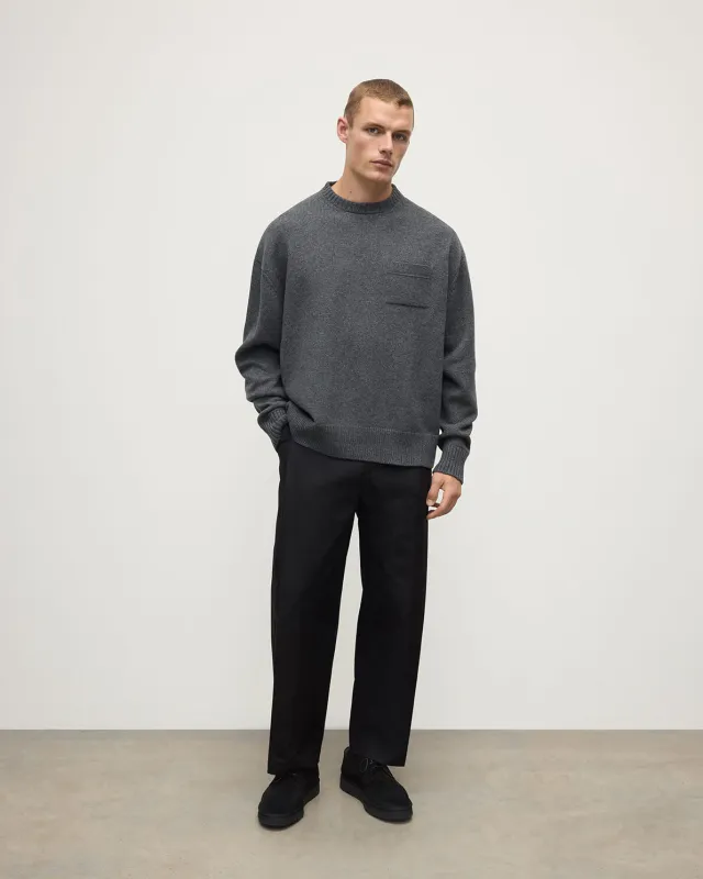 Oversized Mid Grey Cashmere Jumper sold by Johnstons of Elgin