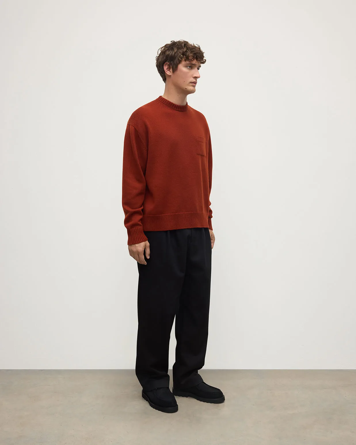 Oversized Dark Red Cashmere Jumper sold by Johnstons of Elgin product image thumbnail 3