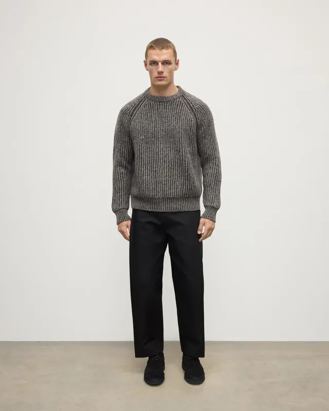 Ribbed Donegal Cashmere Grey Jumper sold by Johnstons of Elgin