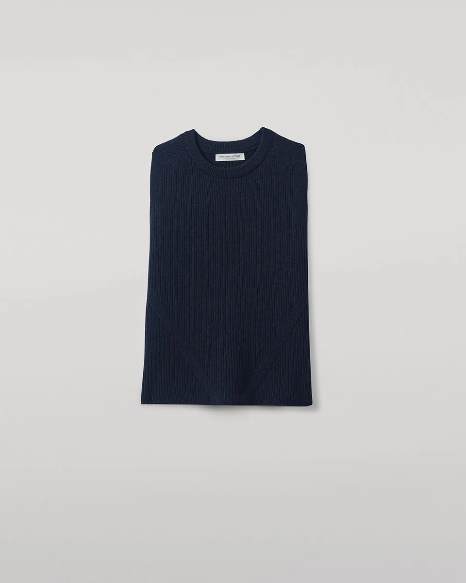 Sleeveless Dark Navy Cashmere Tank Top sold by Johnstons of Elgin product image thumbnail 2