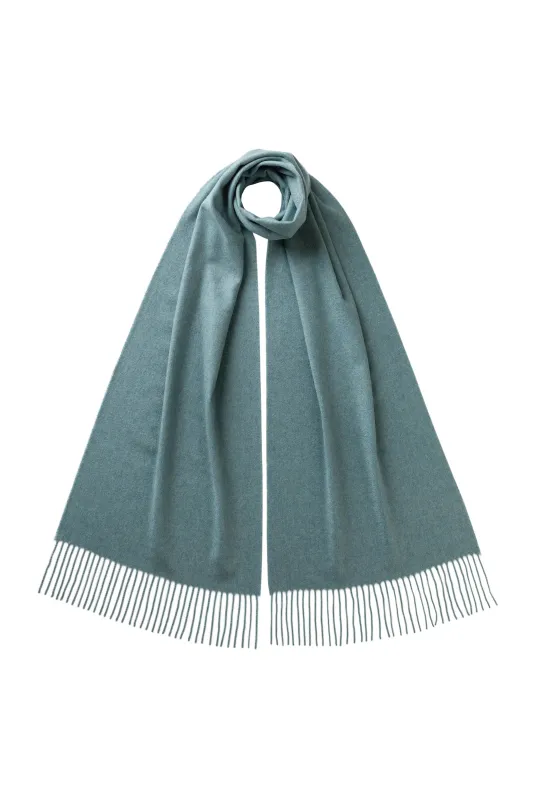 Green Wide Cashmere Scarf sold by Johnstons of Elgin