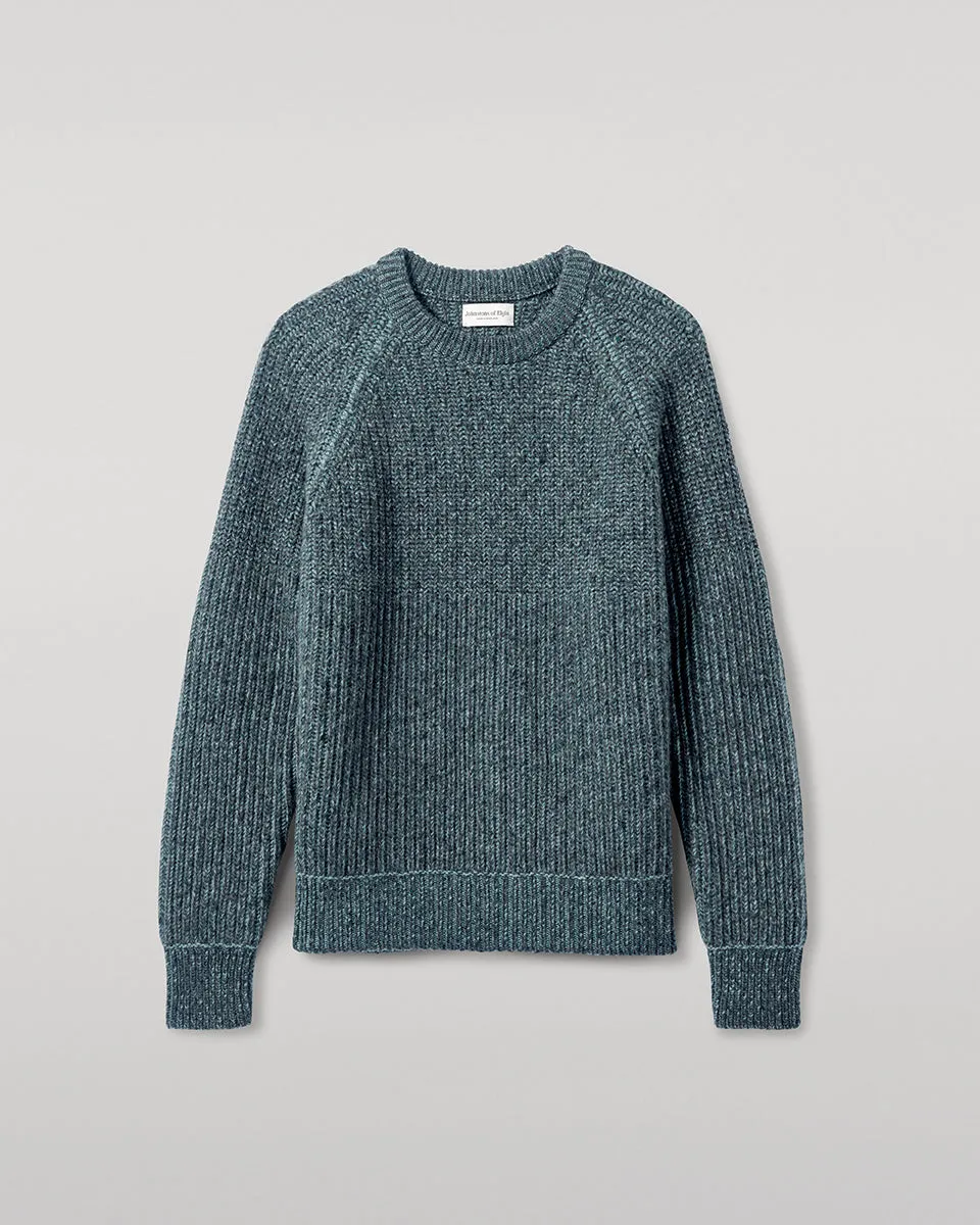 Ribbed Donegal Cashmere Blue Jumper sold by Johnstons of Elgin product image thumbnail 2
