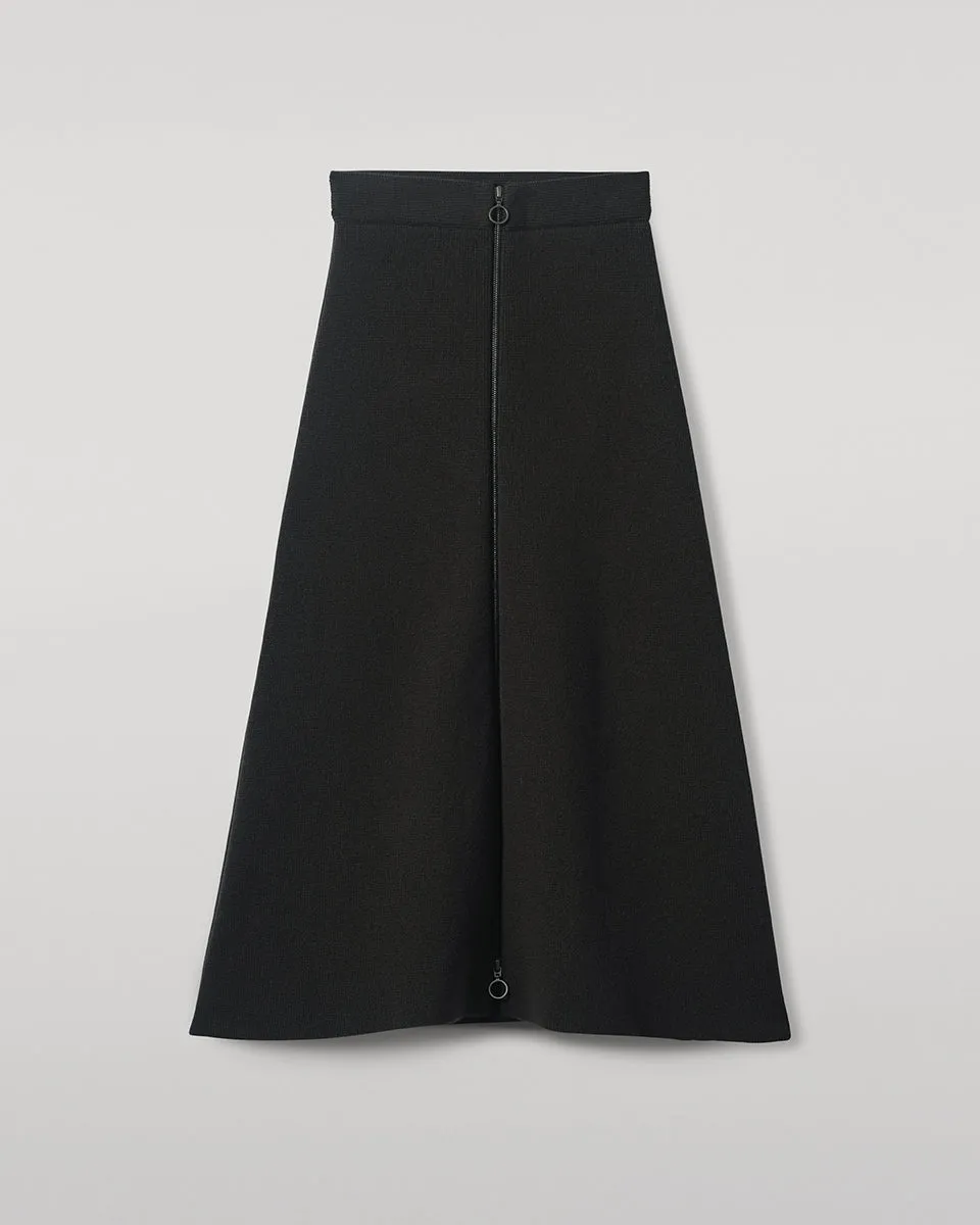 A-Line Milano Mid Grey Cashmere Skirt sold by Johnstons of Elgin product image thumbnail 2
