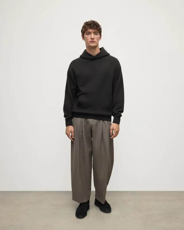 Dark Grey Cashmere Hoodie sold by Johnstons of Elgin