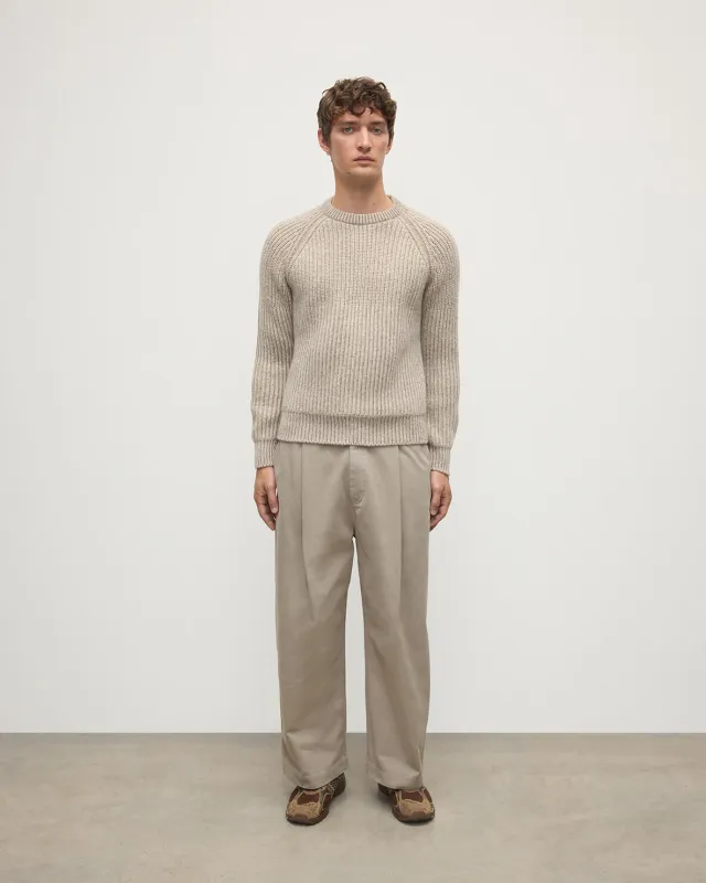 Ribbed Donegal Cashmere Cream Jumper sold by Johnstons of Elgin