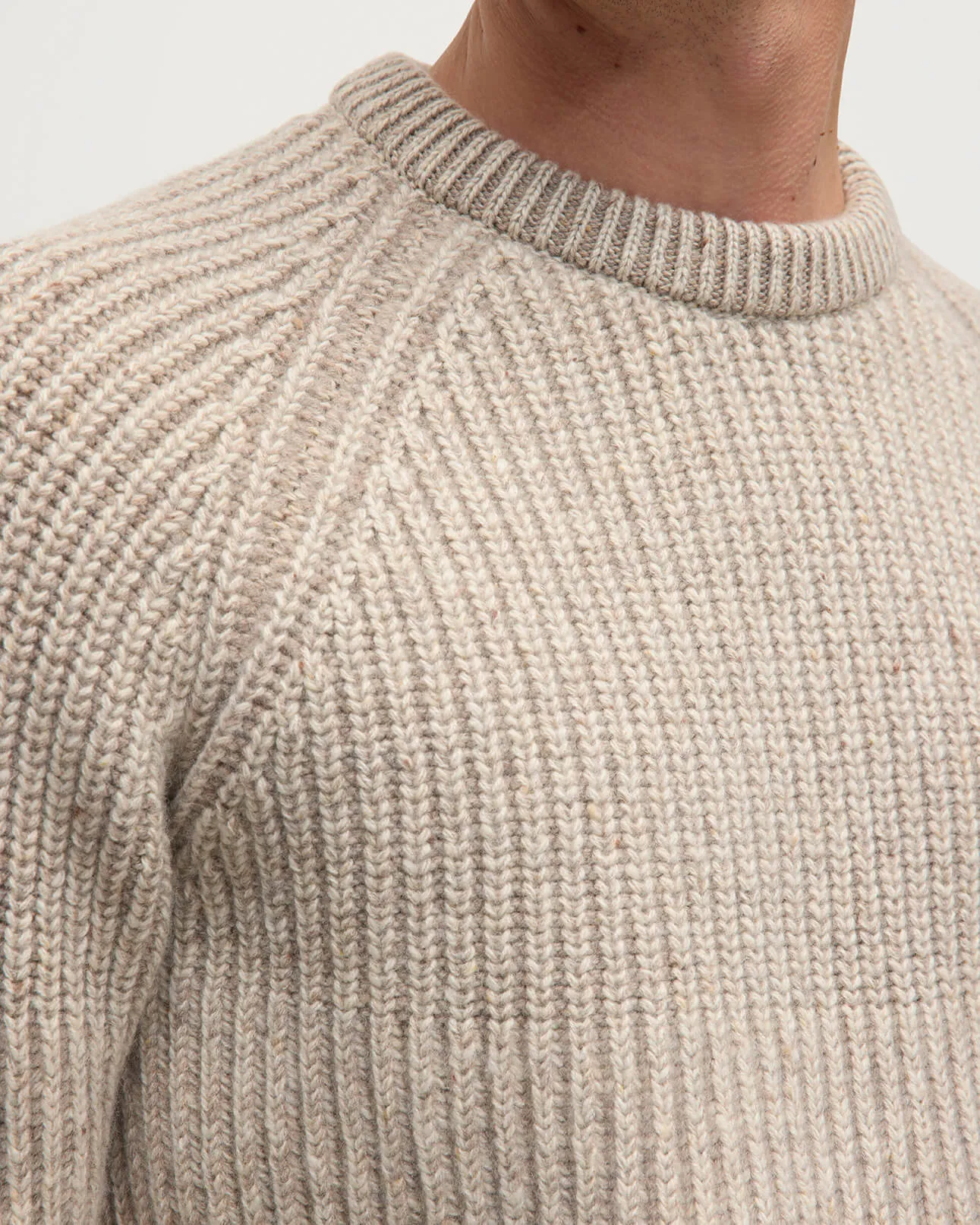 Ribbed Donegal Cashmere Cream Jumper sold by Johnstons of Elgin product image thumbnail 5