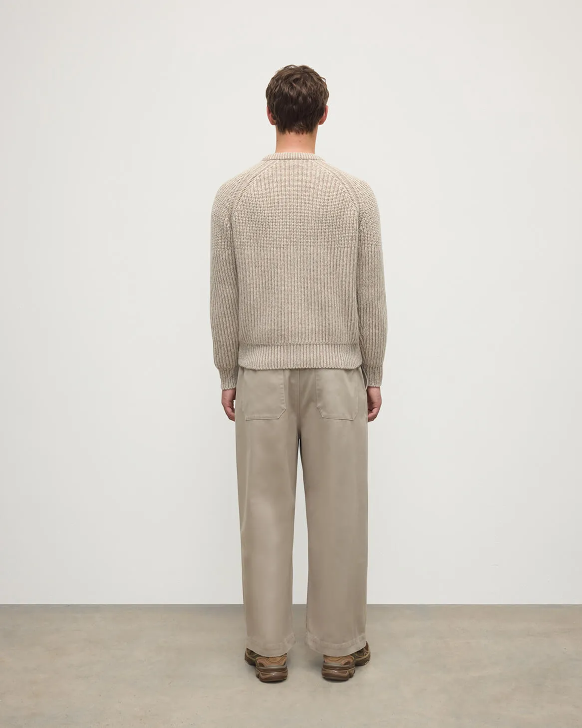 Ribbed Donegal Cashmere Cream Jumper sold by Johnstons of Elgin product image thumbnail 4