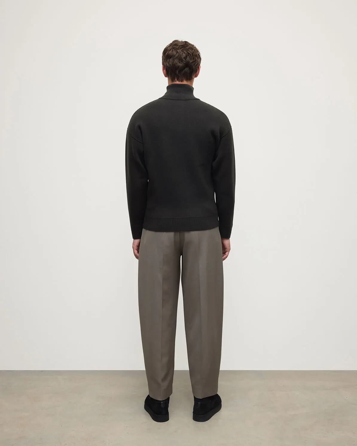 Double Face Dark Grey Half Zip Jumper sold by Johnstons of Elgin product image thumbnail 4